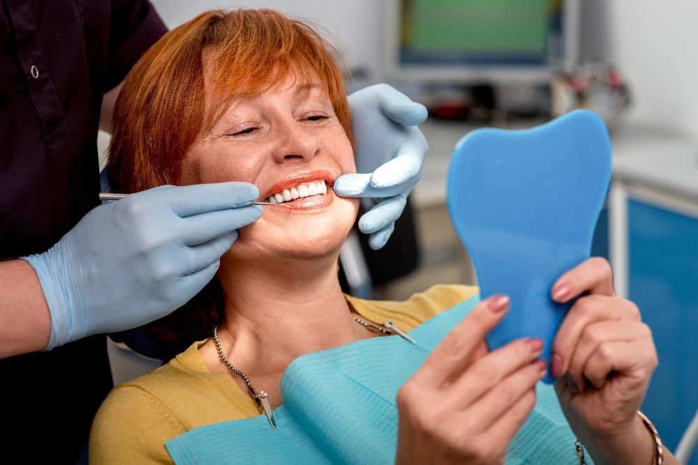 Woman at dentist in Springfield IL for root canal treatment