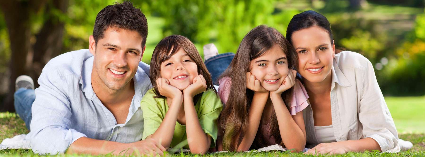 a happy family smiling