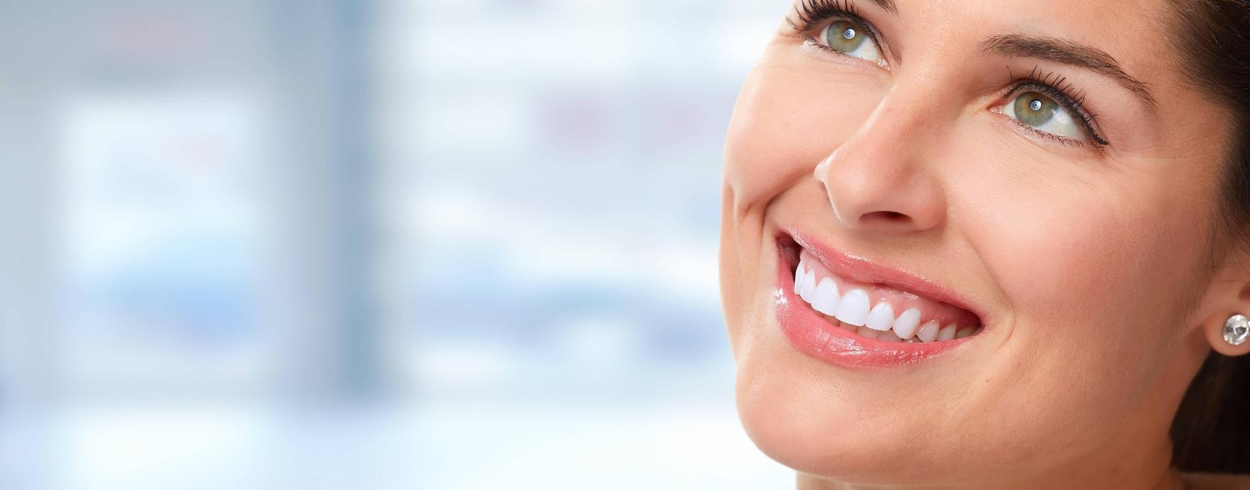 Close up of woman smiling at dentist office in Springfield IL